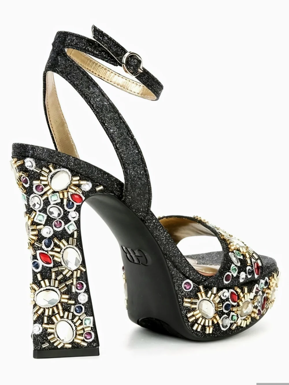 Gianni Bini Enchant-Ment Beaded Jewel Ornamented Platform Dress Sandals 7.5